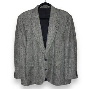 Haggar Imperial Gentlemans Fit Glen Plaid Sport Coat 2 Button Jacket Mens Large